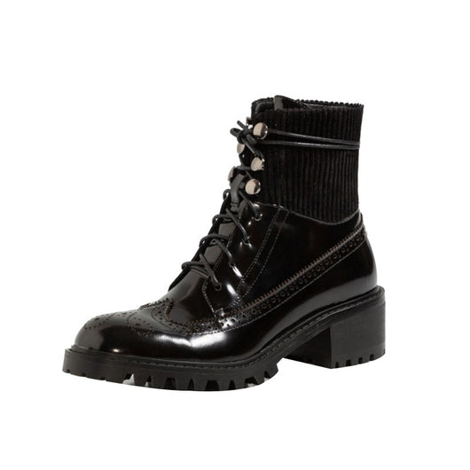 Botines Cortos de Tacón Grueso con Punta Redonda y Encaje Versátil - Image 10