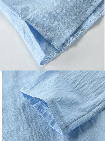 Camisa de Lino y Algodón con Cordones para Hombre - Image 12