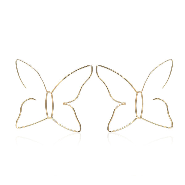 Aretes Mariposa Elegantes de Cobre - Diseño Moderno Transfronterizo - Image 2