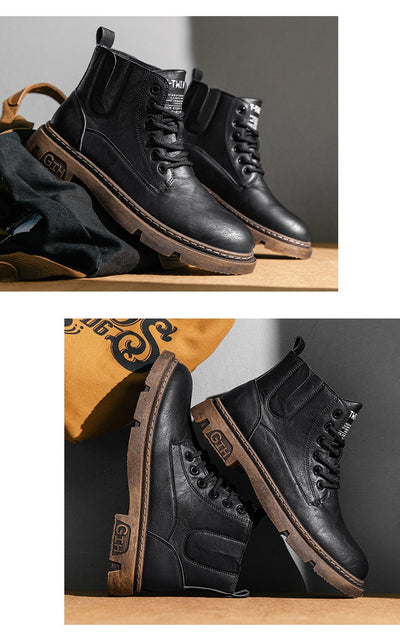 Botas Martin de Cuero para Hombre - Estilo Retro Versátil - Image 25