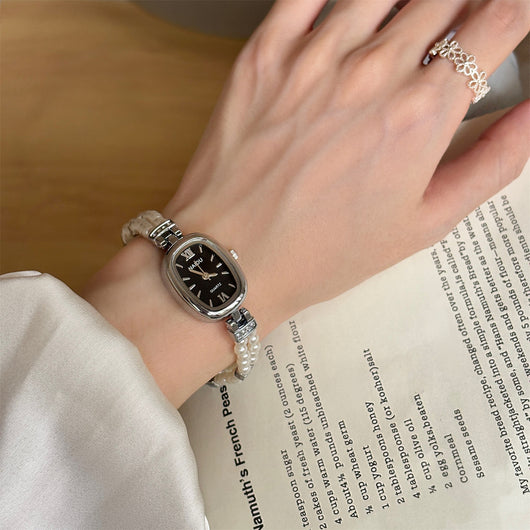 Reloj de Moda con Perla - Diseño Ovalado Minimalista para Mujer - Image 11