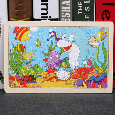 Set de 80 Juguetes Educativos de Madera con Puzzles de Animales - Image 18