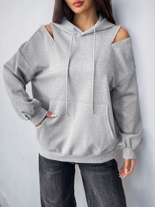 Sudadera Hoodie Gris Claro con Cordón Ajustable - Diseño Premium Europeo y Americano - Image 15