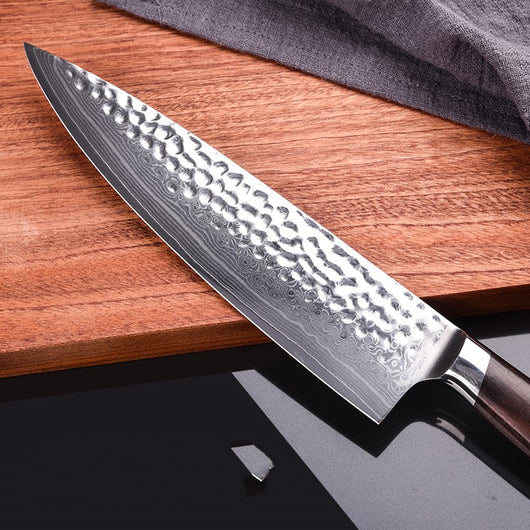 Cuchillo de Chef Acero Inoxidable Martillado Profesional - Image 11