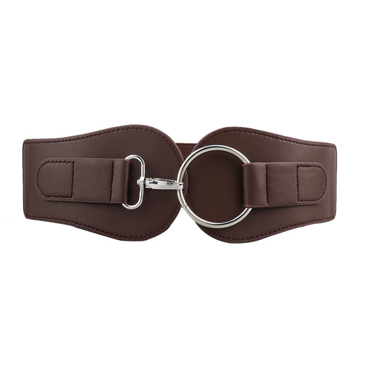 Cinturón Elástico PU Otoño Invierno para Mujer - Café y Negro Elegante - Image 27