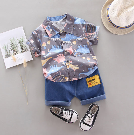 Traje Infantil Estilo Vaquero de Manga Corta para Niños - Image 2