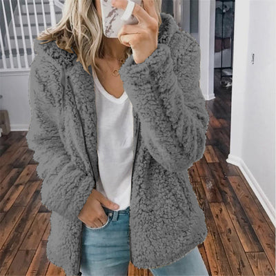 Chaqueta de Lana Casual con Capucha para Mujer - Image 19