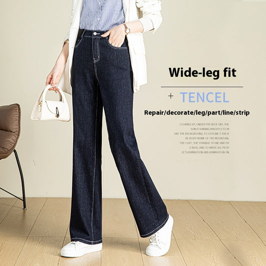 Pantalón Denim Cintura Alta Stretch Pierna Ancha - Image 2