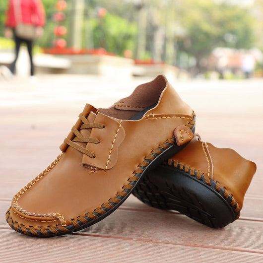 Zapatos Casuales de Cuero para Hombre con Cordones y Punta Redonda - Image 4