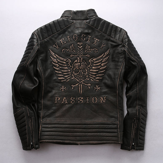 Chaqueta de Cuero Genuino para Hombre - Piel Vacuno Premium con Acabado Desgastado - Image 7