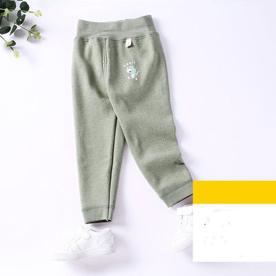Leggings Infantiles de Color Liso con Forro de Terciopelo - Image 10