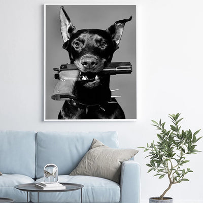 Cuadro de Perro Negro en Lienzo para Sala y Dormitorio - Image 4
