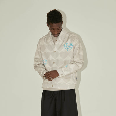 Chaqueta de Pareja con Estampado de Amor - Diseño Otoñal con Solapa Bordada - Image 3