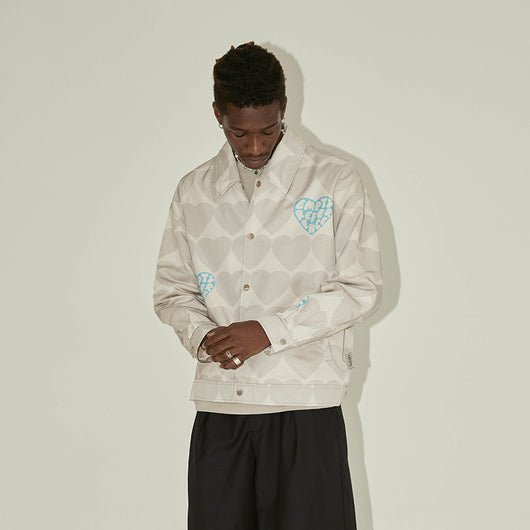 Chaqueta de Pareja con Estampado de Amor - Diseño Otoñal con Solapa Bordada - Image 3