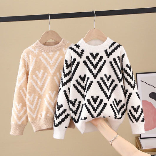 Suéter Pullover de Lana de Visón para Niños Grandes - Image 10