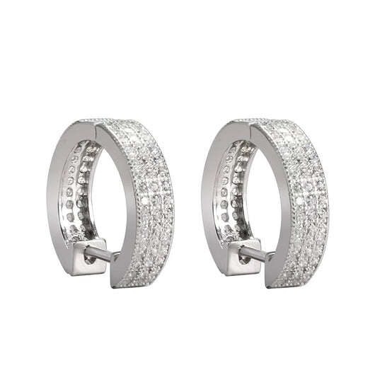 Aretes de Plata S925 con Diamantes Completos para Hombre - Estilo Hip-hop - Image 4