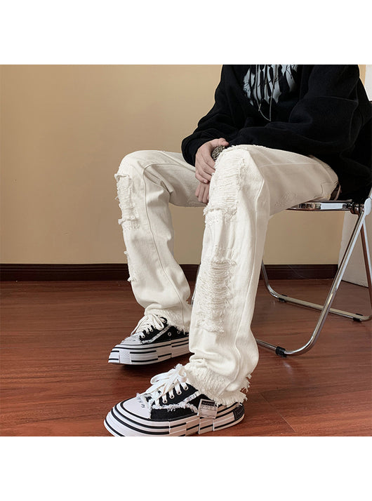 Pantalones Vaqueros Rotos Slim Bootcut para Hombre - Image 8