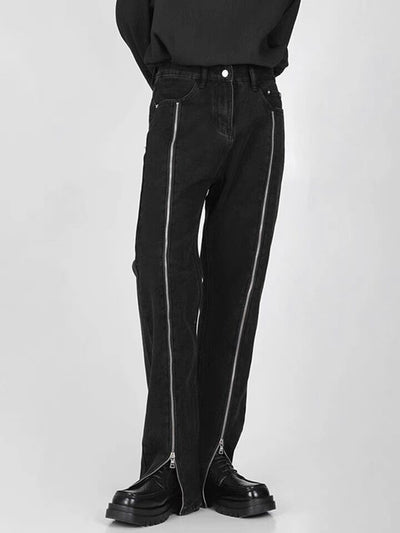 Jeans Rectos Talla Grande con Diseño de Cierre Moderno - Image 10