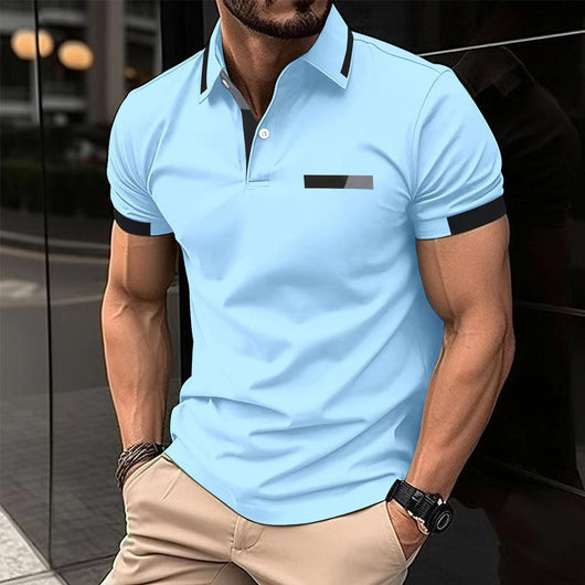 Polo Casual Hombre con Bolsillo Decorativo y Solapa - Camisa Business - Image 8