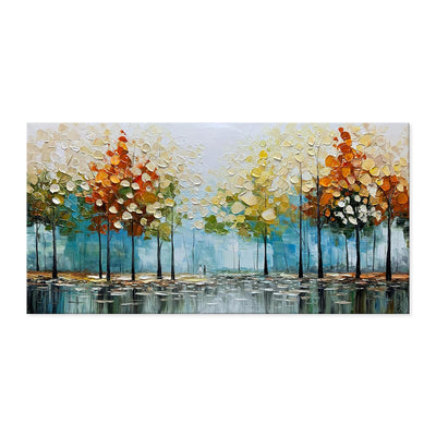 Cuadro Abstracto Moderno con Pintura al Óleo - Paisaje Contemporáneo en Lienzo - Image 8