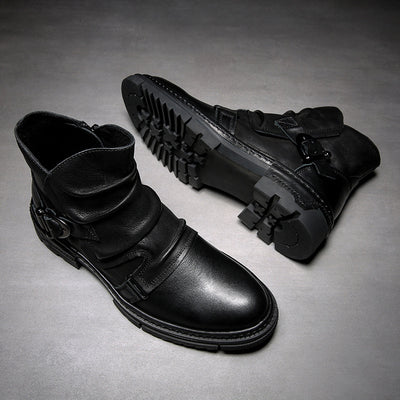 Botas de Cuero Genuino Estilo Retro para Hombre - Image 7