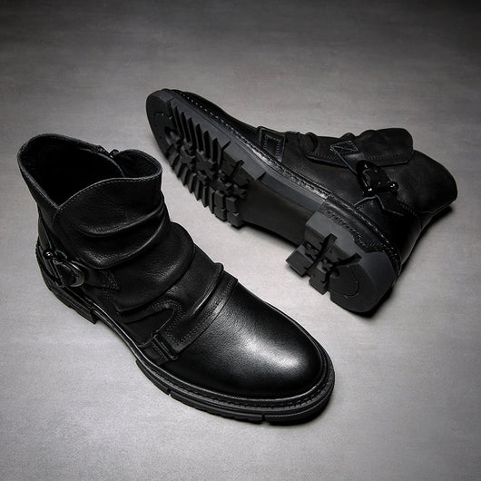 Botas de Cuero Genuino Estilo Retro para Hombre - Image 7