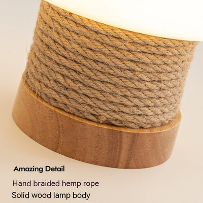Lámpara de Mesa Setas Crema Estilo Nórdico Escandinavo en Madera - Image 6