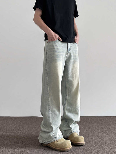 Jeans Rectos Amarillo Retro Desgastados con Tinte Mud - Image 12