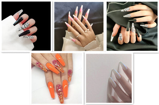 Uñas Largas de Ballet con Diseño de Gota de Agua - Image 7