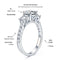 18K Dorado Closed Moissanite Women's Ring Ring US Tamaño 4