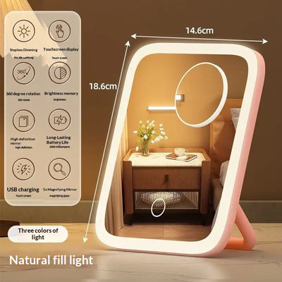Espejo de Maquillaje LED para Dormitorio con Carga USB - Image 6