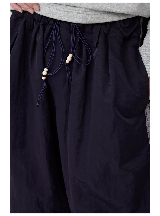 Pantalones Anchos de Talle Alto con Pliegues en Nylon - Image 31
