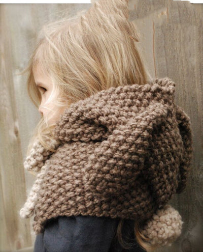 Gorros Tejidos para Niñas Invierno con Bufanda Osito Lindo Sombreros Infantiles Otoño - Image 9