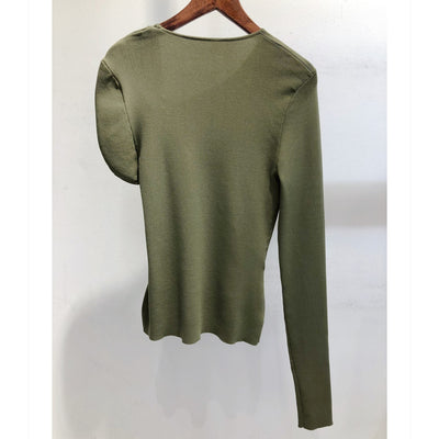 Camiseta Cuello Redondo con Pliegues Irregulares - Image 8