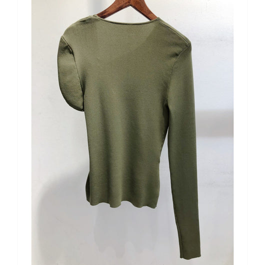 Camiseta Cuello Redondo con Pliegues Irregulares - Image 8