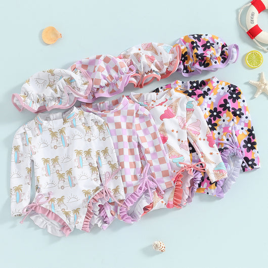 Traje de Baño Infantil con Pliegues Elegantes - Image 10