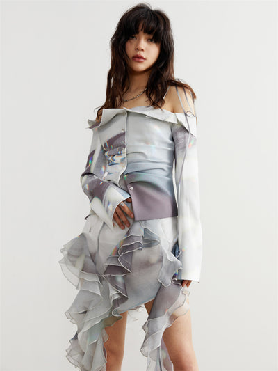 Blusa Diseñadora para Mujer con Estampado de Luz y Sombra - Image 3