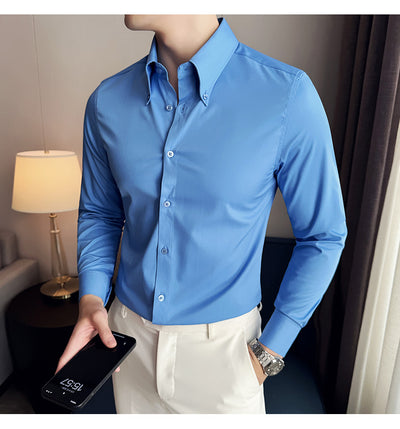 Camisa Manga Larga Talla Grande sin Planchado - Comodidad Profesional - Image 12