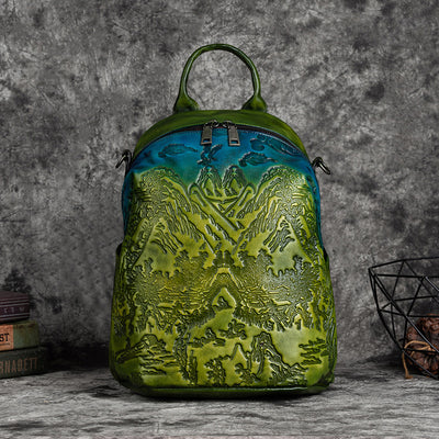 Mochila de Cuero Curtido al Vegetal con Grabado Vintage en Piel de Res - Image 5