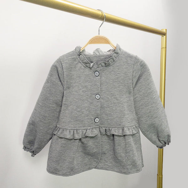 Cardigan Bebé con Cuello Volante - Chaqueta Primavera Otoño Estilo Internacional