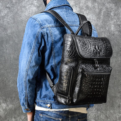 Mochila Multifuncional de Cuero Crazy Horse Retro para Hombre y Estudiantes - Image 45