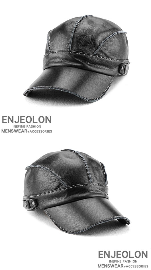 Gorra de Béisbol Unisex Cuero Genuino Estilo Coreano para Otoño e Invierno - Image 18