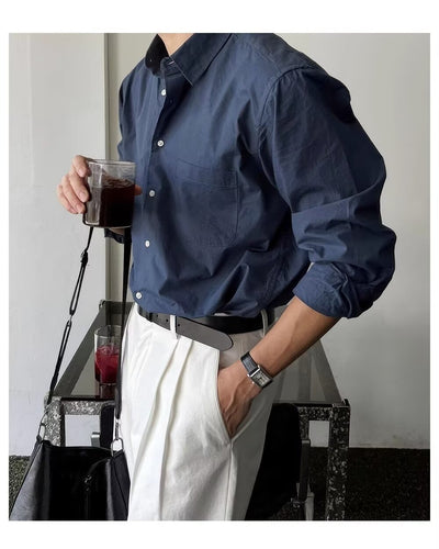 Camisa Suelta de Manga Larga para Hombre - Primavera y Otoño - Image 13
