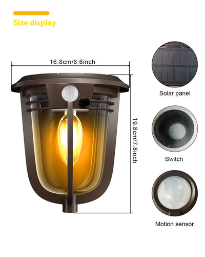 Lámpara Solar de Pared Estilo Europeo Retro para Patios y Jardines - Image 6