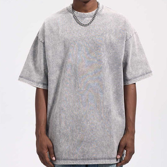Camiseta Vintage Batik de Algodón con Efecto Desgastado