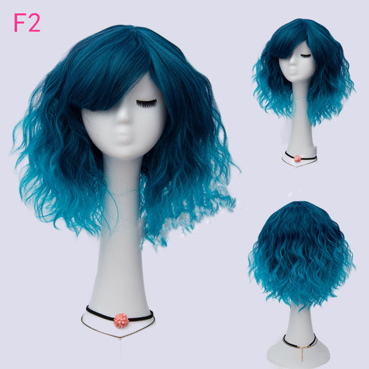 Peluca Rizada Corta de Colores para Cosplay y Eventos - Image 2