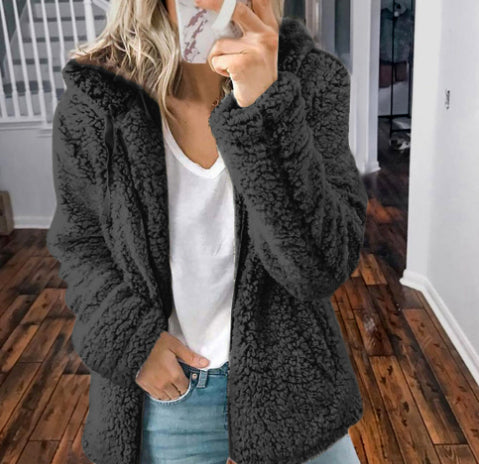 Sudadera con capucha y bolsillos de felpa gruesa con cierre - Image 17