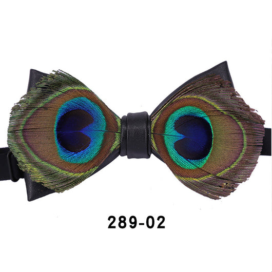 Corbatín de Moño Pavo Real con Ojos Grandes - Azul Plumas - Image 23