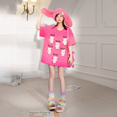 Playera Barbie Manga Corta Mujer Diseño Creativo Oversize