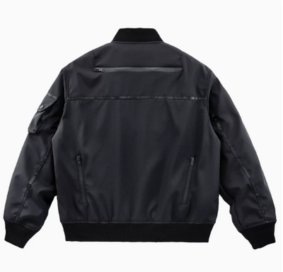 Chaqueta Cargo Tipo Béisbol Americana con Múltiples Bolsillos para Hombre Negro - Image 3